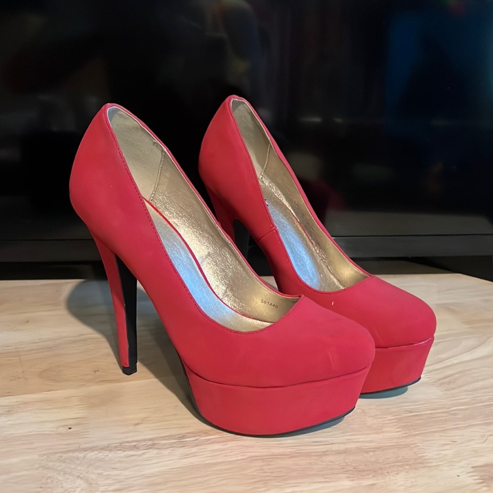 Red Platform Heels